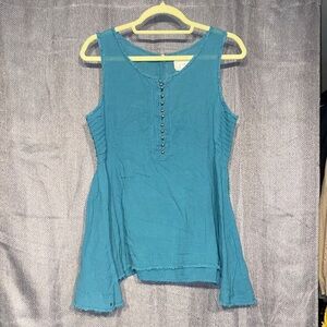 Converse Aqua Buttoned Tank Top